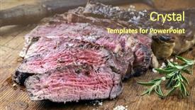  Presentation with barbecue - Beautiful theme featuring dry aged barbecue tomahawk steak backdrop and a tawny brown colored foreground