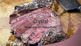  Presentation with barbecue dry aged kobe rib - Theme enhanced with dry aged barbecue tomahawk steak background and a  colored foreground