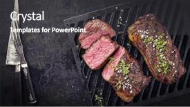  Presentation with roast beef - Presentation theme enhanced with dry aged kobe roast beef background and a dark gray colored foreground