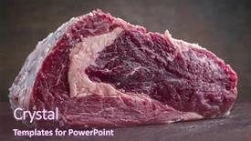  Presentation with dry eye - Beautiful PPT theme featuring dry aged rib eye steak backdrop and a tawny brown colored foreground