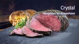  Presentation with beef - Amazing theme having dry aged roast beef backdrop and a wine colored foreground