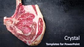  Presentation with wagyu - Beautiful presentation design featuring dry aged wagyu tomahawk steak backdrop and a wine colored foreground