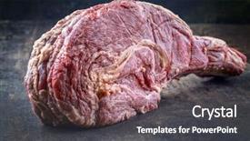  Presentation with wagyu - PPT layouts with dry aged wagyu tomahawk steak background and a  colored foreground
