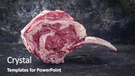  Presentation with wagyu - Slide set featuring dry aged wagyu tomahawk steak background and a dark gray colored foreground