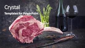  Presentation with sheet metal - Audience pleasing slide set consisting of dry aged wagyu tomahawk steak backdrop and a  colored foreground