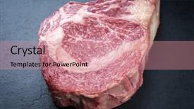  Presentation with barbecue dry aged kobe rib - Amazing PPT layouts having dry aged wagyu tomahawk steak backdrop and a  colored foreground