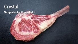  Presentation with barbecue dry aged kobe rib - Cool new presentation theme with dry aged wagyu tomahawk steak backdrop and a ocean colored foreground