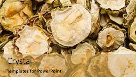  Presentation with bitter - Presentation design having dry bitter gourd background and a yellow colored foreground