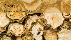  Presentation with bitter melon - Beautiful slide set featuring dry bitter melon backdrop and a gold colored foreground