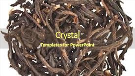  Presentation with black tea - Presentation with dry black tea leaves dian hong heap pile top view surface isolated on white background background and a tawny brown colored foreground