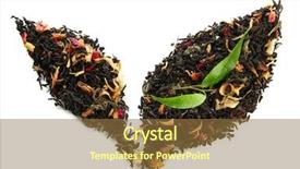  Presentation with black tea - Slide deck having dry-black-tea-with-green background and a tawny brown colored foreground