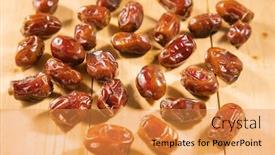  Presentation with date fruit - Cool new PPT layouts with dry-brown-date-fruit backdrop and a gold colored foreground