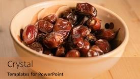  Presentation with date fruit - Beautiful slide deck featuring dry-brown-date-fruit backdrop and a gold colored foreground