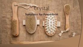  Presentation with self massage - PPT theme featuring dry-brushing-and-self-massage background and a coral colored foreground