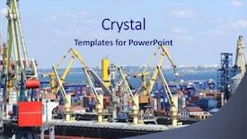  Presentation with cargo ship - Audience pleasing slide set consisting of dry cargo ship in port backdrop and a  colored foreground