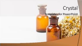  Presentation with chamomile - PPT theme with dry chamomile and a bottles background and a white colored foreground