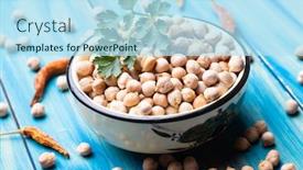  Presentation with healthy food - Beautiful slides featuring dry-chickpeas-or-garbanzo-beans backdrop and a sky blue colored foreground