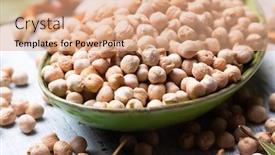  Presentation with healthy food - Cool new PPT layouts with dry-chickpeas-or-garbanzo-beans backdrop and a coral colored foreground
