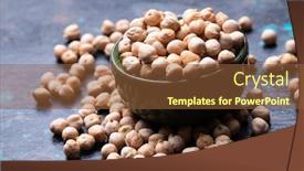  Presentation with healthy food - Slide deck enhanced with dry-chickpeas-or-garbanzo-beans background and a tawny brown colored foreground
