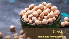 Presentation with healthy food - Cool new PPT layouts with dry-chickpeas-or-garbanzo-beans backdrop and a tawny brown colored foreground