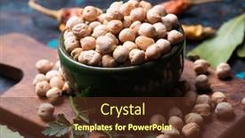  Presentation with ceramic - Cool new slide set with dry-chickpeas-or-garbanzo-beans backdrop and a tawny brown colored foreground