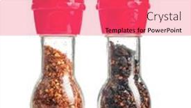  Presentation with chili - Presentation theme having dry-chili-pepper-flakes-crushed background and a  colored foreground