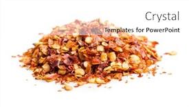  Presentation with chili - Presentation consisting of dry-chili-pepper-flakes-crushed background and a  colored foreground
