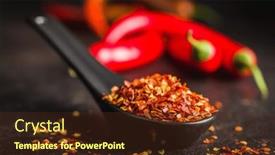  Presentation with chili - PPT theme enhanced with dry-chili-pepper-flakes-crushed background and a tawny brown colored foreground