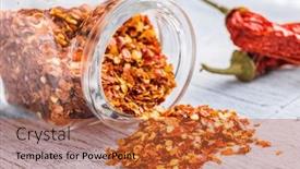  Presentation with chili - PPT layouts featuring dry-chili-pepper-flakes-crushed background and a  colored foreground