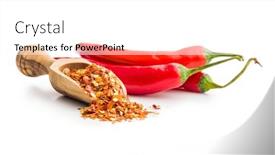  Presentation with chili - Presentation theme with dry-chili-pepper-flakes background and a  colored foreground