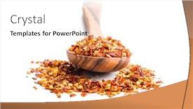  Presentation with chili - Theme consisting of dry-chili-pepper-flakes background and a white colored foreground