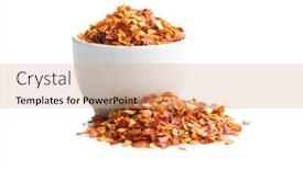  Presentation with chili - Presentation theme with dry-chili-pepper-flakes background and a coral colored foreground