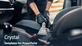  Presentation with dry cleaning - Theme consisting of dry cleaning of car interior background and a ocean colored foreground