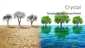  Presentation with water soil - Theme having dry-country-with-cracked-soil background and a white colored foreground