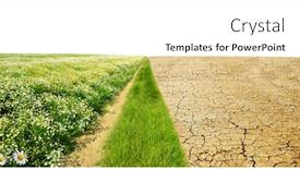  Presentation with climate change - PPT theme enhanced with dry-country-with-cracked-soil background and a white colored foreground
