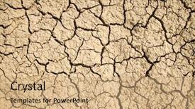  Presentation with desolate cracked earth landscape - Amazing slide deck having dry cracked earth background backdrop and a coral colored foreground
