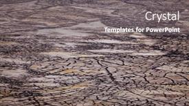  Presentation with climate change - Presentation design enhanced with dry-cracked-land-drought background and a gray colored foreground