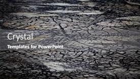  Presentation with climate change - PPT theme enhanced with dry-cracked-land-drought background and a gray colored foreground