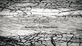  Presentation with climate change - PPT theme featuring dry-cracked-land-drought background and a light gray colored foreground