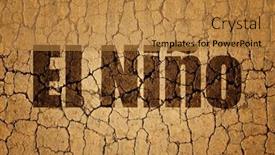  Presentation with climate change - Presentation design consisting of dry-cracked-soil-with-el background and a gold colored foreground