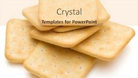  Presentation with cracker - Slides consisting of dry cracker cookies isolated on white background cutout background and a blonde colored foreground