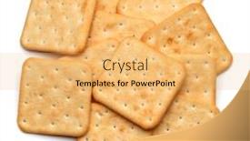  Presentation with cracker - Amazing slide deck having dry cracker cookies isolated on white background cutout backdrop and a yellow colored foreground
