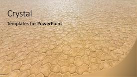  Presentation with cracking - Amazing slide deck having dry cracking drought earth lacking backdrop and a soft green colored foreground