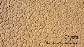  Presentation with climate change - PPT theme consisting of dry cracking drought earth lacking background and a coral colored foreground