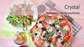  Presentation with dry fruits and nuts - Colorful presentation enhanced with dry cured ham and salad backdrop and a lemonade colored foreground