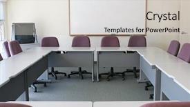  Presentation with dry erase board - Presentation theme featuring three young specialists gathered together at the table discussing important project background and a light gray colored foreground