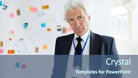  Presentation with police police - PPT theme enhanced with dry erase board - waist-up portrait of confident mature background and a ocean colored foreground