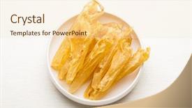  Presentation with dry fish - Presentation design with dry fish gas bladder background and a lemonade colored foreground