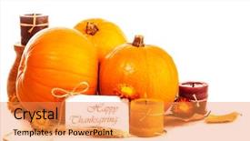  Presentation with happy thanksgiving - Theme with dry flowers greeting card background and a gold colored foreground