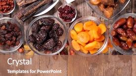  Presentation with dry - Audience pleasing theme consisting of dry fruit backdrop and a coral colored foreground